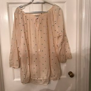 J Crew Bohemian style ivory top size XL